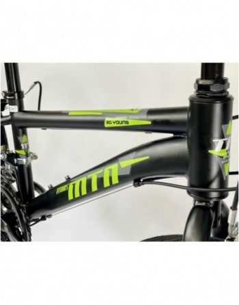 TransMontana MTB 20" fiú 12 seb. acél fekete/zöld (11")