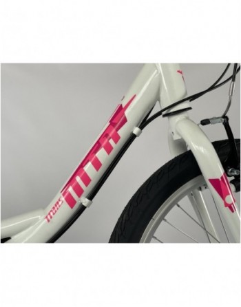 TransMontana MTB 20" leány 12 seb. acél fehér/pink (11")