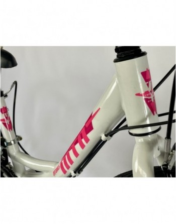 TransMontana MTB 20" leány 12 seb. acél fehér/pink (11")