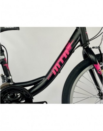 TransMontana MTB 20" leány 12 seb. acél fekete/pink (11")