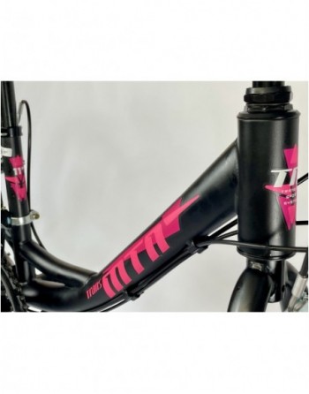 TransMontana MTB 20" leány 12 seb. acél fekete/pink (11")
