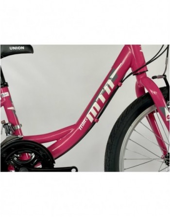 TransMontana MTB 20" leány 12 seb. acél pink/fehér (11")