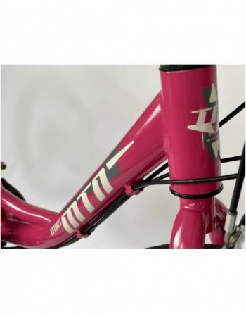 TransMontana MTB 20" leány 12 seb. acél pink/fehér (11")